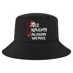 Nice Naughty An Attempt Was Made Christmas List Cool Comfort Performance Bucket Hat