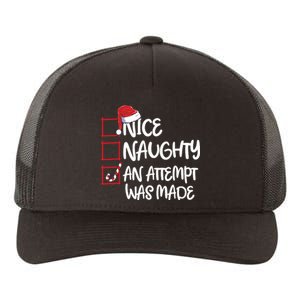 Nice Naughty An Attempt Was Made Christmas List Yupoong Adult 5-Panel Trucker Hat