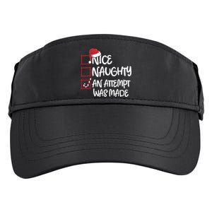 Nice Naughty An Attempt Was Made Christmas List Adult Drive Performance Visor