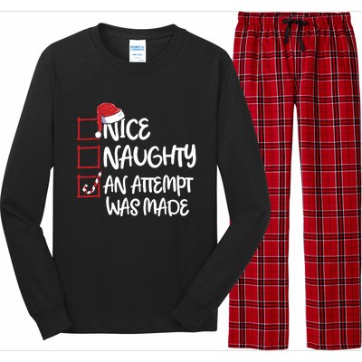 Nice Naughty An Attempt Was Made Christmas List Long Sleeve Pajama Set