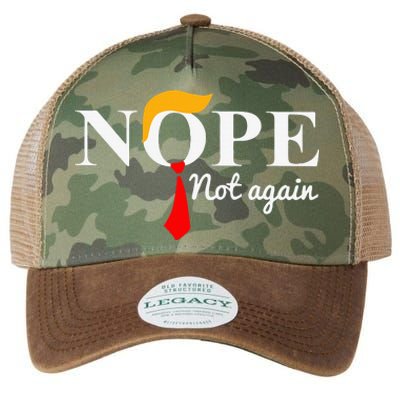 Nope Not Again Funny Trump Apparel Nope Not Again Trump Legacy Tie Dye Trucker Hat