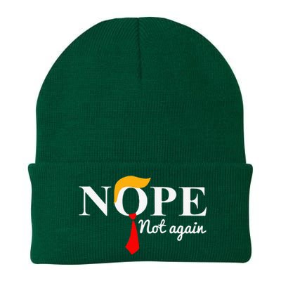 Nope Not Again Funny Trump Apparel Nope Not Again Trump Knit Cap Winter Beanie