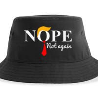 Nope Not Again Funny Trump Apparel Nope Not Again Trump Sustainable Bucket Hat