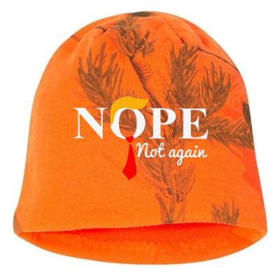 Nope Not Again Funny Trump Apparel Nope Not Again Trump Kati - Camo Knit Beanie