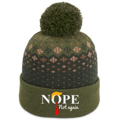 Nope Not Again Funny Trump Apparel Nope Not Again Trump The Baniff Cuffed Pom Beanie