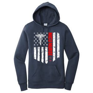 Nicu Nurse American Flag Patriotic Rn Registered Nurse Gift Women's Pullover Hoodie