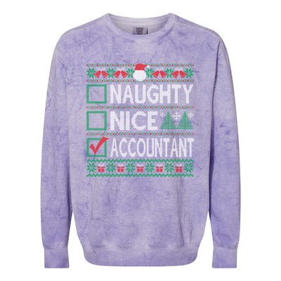 Naughty Nice Accountant Christmas List Ugly Sweater Party Gift Colorblast Crewneck Sweatshirt