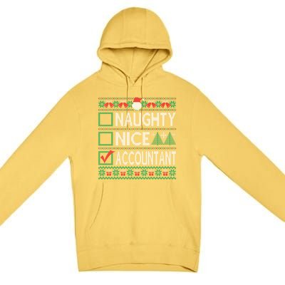 Naughty Nice Accountant Christmas List Ugly Sweater Party Gift Premium Pullover Hoodie