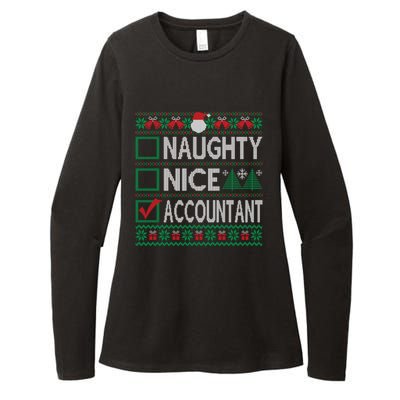 Naughty Nice Accountant Christmas List Ugly Sweater Party Gift Womens CVC Long Sleeve Shirt