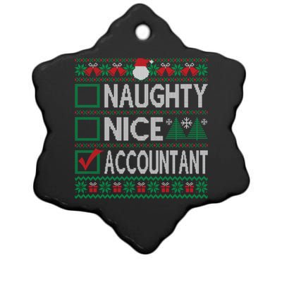 Naughty Nice Accountant Christmas List Ugly Sweater Party Gift Ceramic Star Ornament