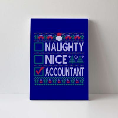 Naughty Nice Accountant Christmas List Ugly Sweater Party Gift Canvas