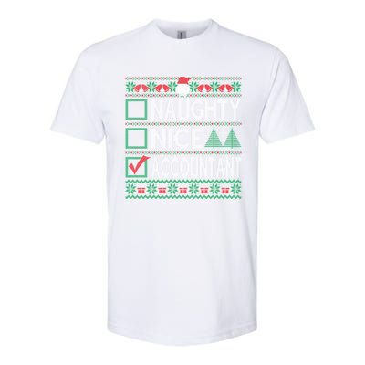 Naughty Nice Accountant Christmas List Ugly Sweater Party Gift Softstyle CVC T-Shirt