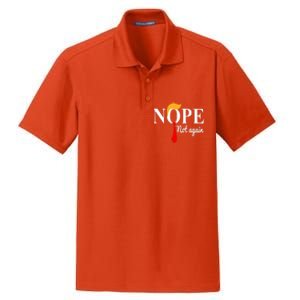 Nope Not Again Funny Trump Dry Zone Grid Polo