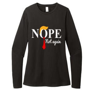 Nope Not Again Funny Trump Womens CVC Long Sleeve Shirt