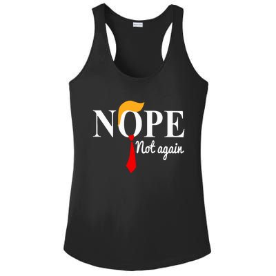 Nope Not Again Funny Trump Ladies PosiCharge Competitor Racerback Tank