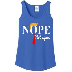 Nope Not Again Funny Trump Ladies Essential Tank