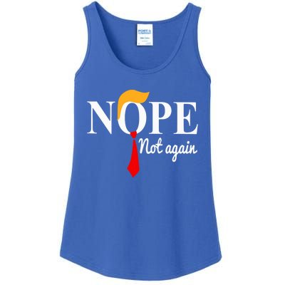 Nope Not Again Funny Trump Ladies Essential Tank