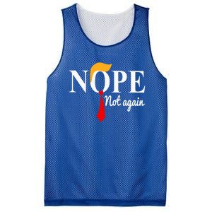 Nope Not Again Funny Trump Mesh Reversible Basketball Jersey Tank