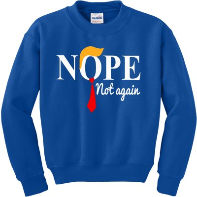 Nope Not Again Funny Trump Kids Sweatshirt