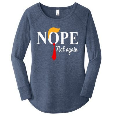 Nope Not Again Funny Trump Women's Perfect Tri Tunic Long Sleeve Shirt