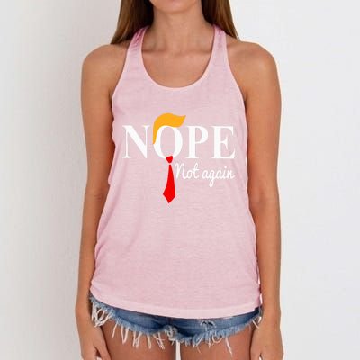 Nope Not Again Funny Trump Women's Knotted Racerback Tank