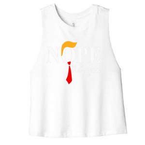 Nope Not Again Funny Trump Women's Racerback Cropped Tank