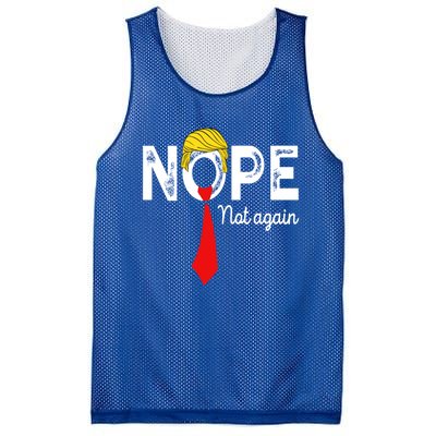 NOPE Not Again Funny Sarcastic Trump Statement USA Humor USA Mesh Reversible Basketball Jersey Tank