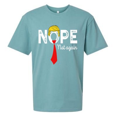 NOPE Not Again Funny Sarcastic Trump Statement USA Humor USA Sueded Cloud Jersey T-Shirt