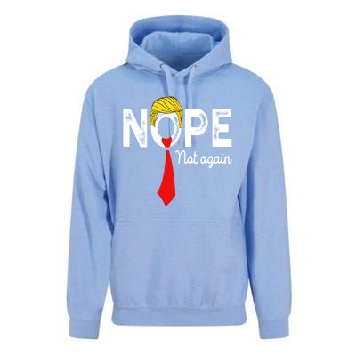 NOPE Not Again Funny Sarcastic Trump Statement USA Humor USA Unisex Surf Hoodie