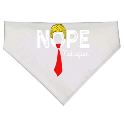 NOPE Not Again Funny Sarcastic Trump Statement USA Humor USA USA-Made Doggie Bandana