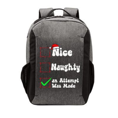 Nice Naughty An Attempt Was Made Christmas List Vector Backpack