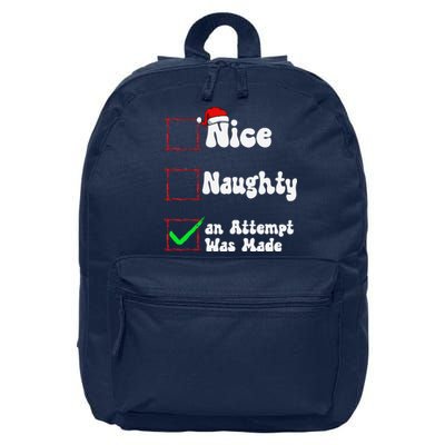 Nice Naughty An Attempt Was Made Christmas List 16 in Basic Backpack