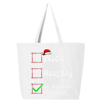 Nice Naughty An Attempt Was Made Christmas List 25L Jumbo Tote