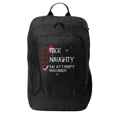 Nice Naughty An Attempt Was Made Christmas List City Backpack