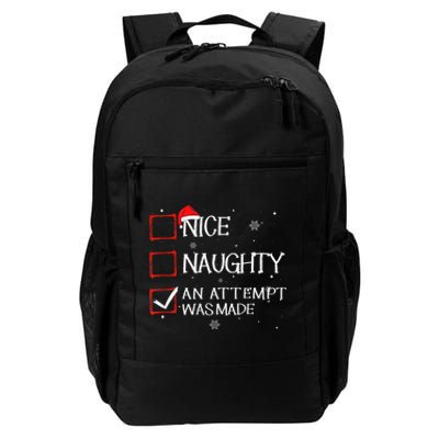 Nice Naughty An Attempt Was Made Christmas List Daily Commute Backpack