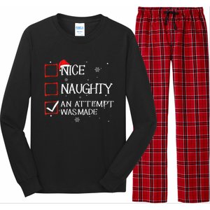 Nice Naughty An Attempt Was Made Christmas List Long Sleeve Pajama Set