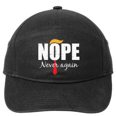 Nope Never Again Funny Trump Hair 7-Panel Snapback Hat