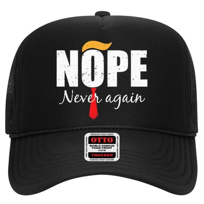 Nope Never Again Funny Trump Hair Trucker Hat