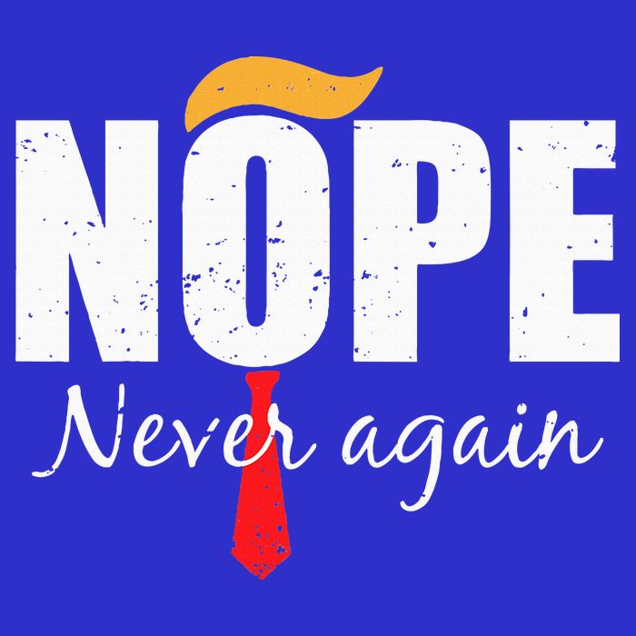 Nope Never Again Funny Trump Hair V-Neck T-Shirt