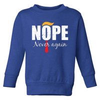 Nope Never Again Funny Trump Hair Toddler Sweatshirt