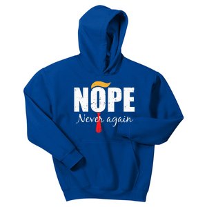 Nope Never Again Funny Trump Hair Kids Hoodie