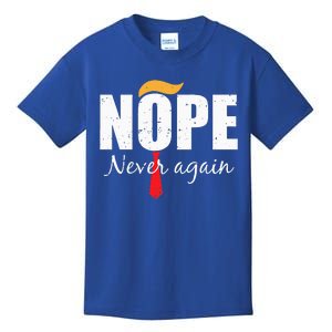 Nope Never Again Funny Trump Hair Kids T-Shirt