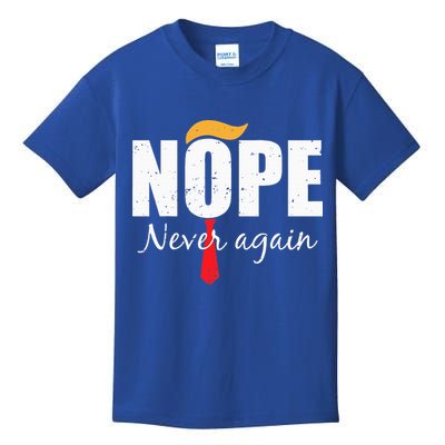 Nope Never Again Funny Trump Hair Kids T-Shirt