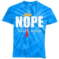 Nope Never Again Funny Trump Hair Kids Tie-Dye T-Shirt