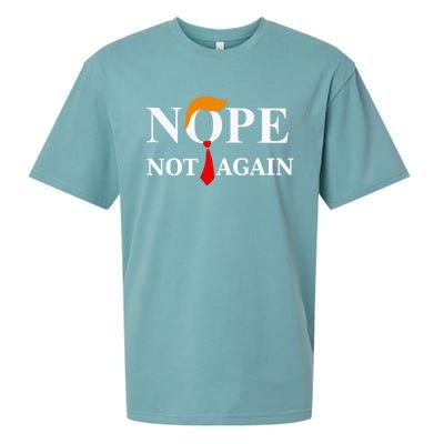 Nope Not Again Trump 2024 Gift Sueded Cloud Jersey T-Shirt