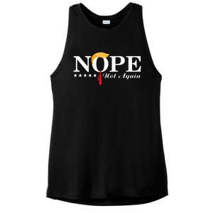 Nope Not Again Funny Trump Political Election 2024 Support Ladies PosiCharge Tri-Blend Wicking Tank