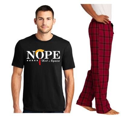 Nope Not Again Funny Trump Political Election 2024 Support Pajama Set