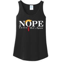 Nope Not Again Funny Trump Political Election 2024 Support Ladies Essential Tank