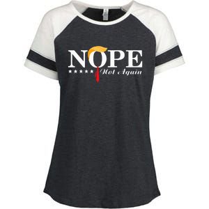 Nope Not Again Funny Trump Political Election 2024 Support Enza Ladies Jersey Colorblock Tee