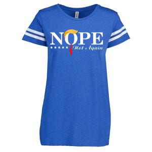 Nope Not Again Funny Trump Political Election 2024 Support Enza Ladies Jersey Football T-Shirt